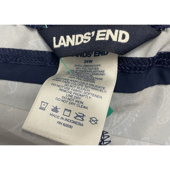 Lands End Womens blue Paisley Swim Shorts 24W swim summer Plus Size - Picture 3 of 7